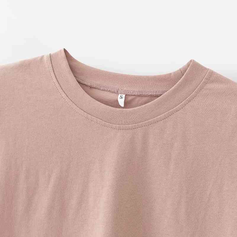 cotton ladies T shirts casual women t-shirts streetwear shoulder-paded tops summer girls soft top female shirt 210430