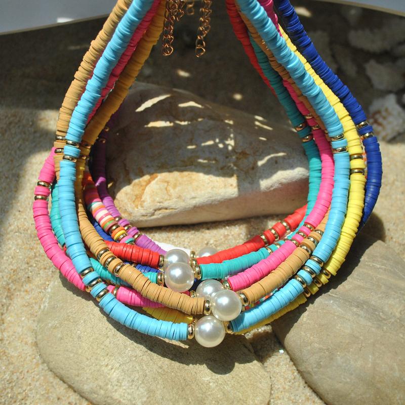 Chokers Boho Pearl Soft Clay Necklace Colorful 6mm Round Polymer Beads Choker Adjustable Collar Summer Beach Femme Jewelry Couple Gift
Chokers Boho Pearl Soft Clay Necklace Colorful 6mm Round Polymer Beads Choker Adjustable Collar Summer Beach Femme Jewelry Couple Gift