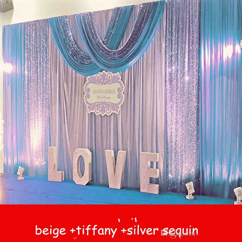 Party wedding decortions Sparkly 3Mx6M Wedding Backdrop curtains with Silver Purple Sequins swag Celebration Stage Performance Background props