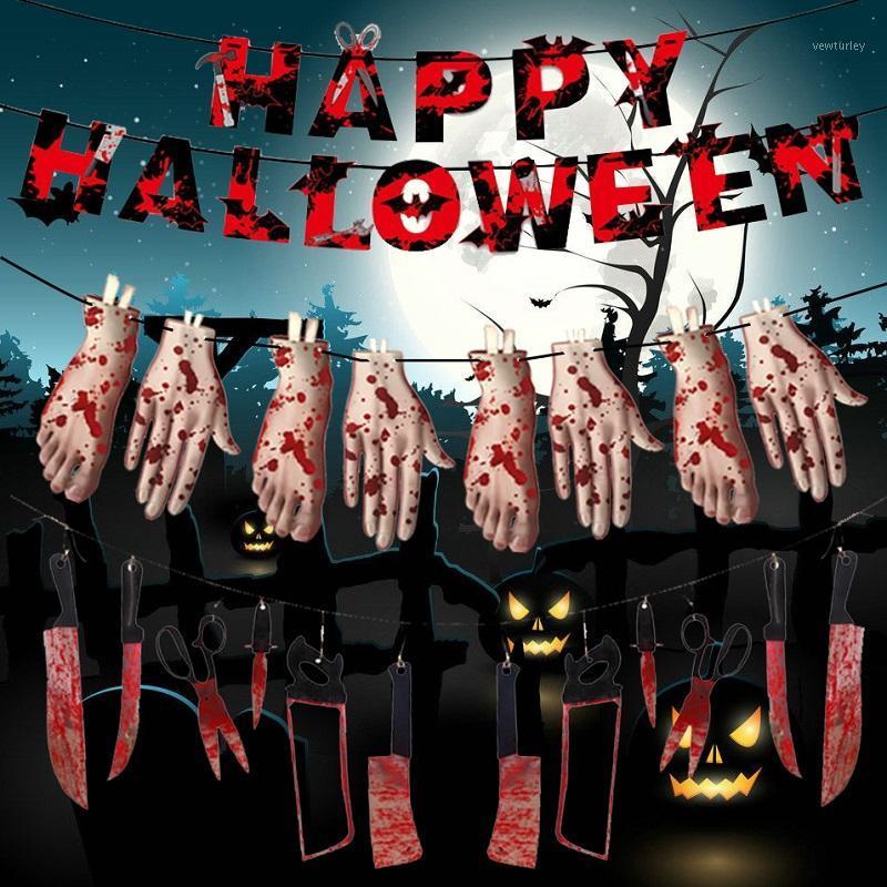 Party Decoration Halloween Bloody Banners Paper Blood Hand Horror Knives Bunting Wall Hanging House Escape Props Decor
Party Decoration Halloween Bloody Banners Paper Blood Hand Horror Knives Bunting Wall Hanging House Escape Props Decor
