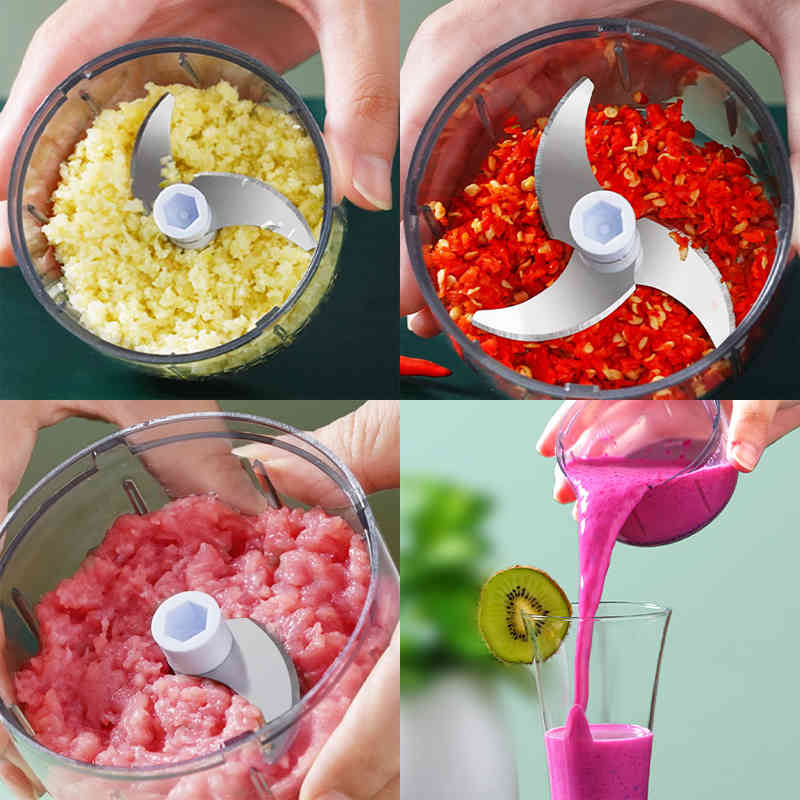 Multifunction Garlic Masher High Speedy Design Vegetable Fruit Twist Shredder Electric Meat Grinder Chopper Garlic Cutter