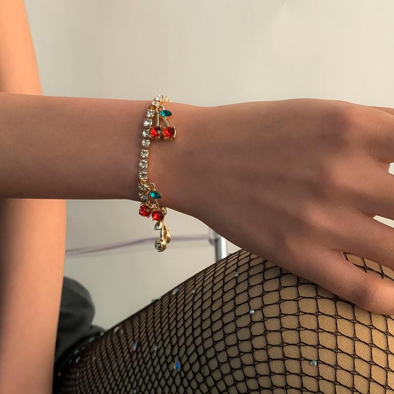 Link, Chain 1PC Cherry Bracelet For Women Gold Color Anklet Rhinestone Crystal Ankle Boho Beach Anklets Adjustable Jewelry 
Link, Chain 1PC Cherry Bracelet For Women Gold Color Anklet Rhinestone Crystal Ankle Boho Beach Anklets Adjustable Jewelry