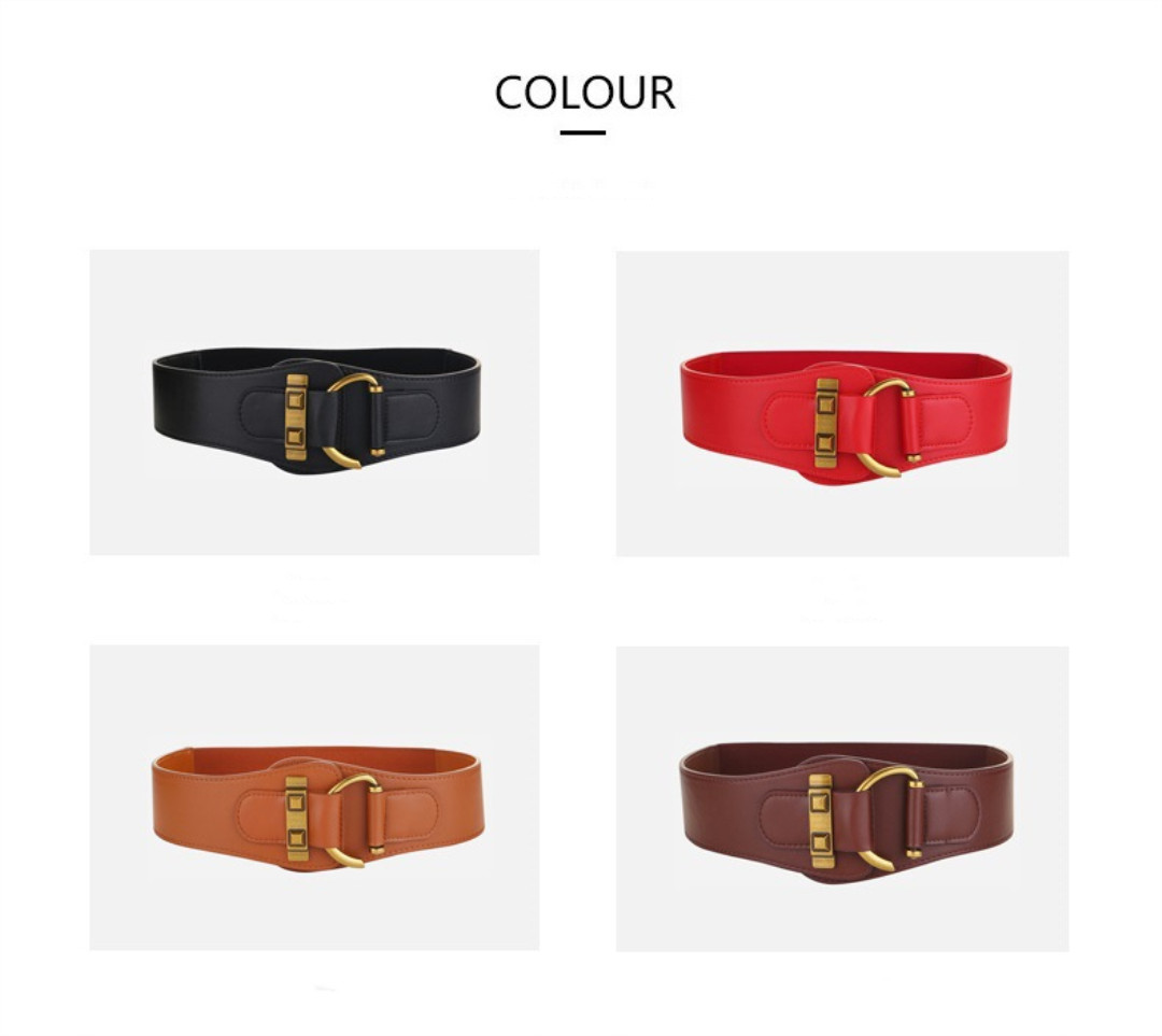 Elastic Belt for Woman Fashion Widen Belts Genuine Cowhide 4 Color Highly Quality