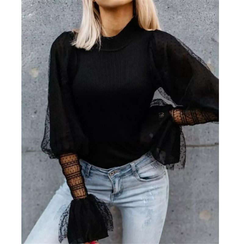 Women's Sweaters Knitted Jumper 2022 Autumn Spring Tops Turtleneck Pullover Casual Women Shirt Mesh Puff Long Sleeve Tight Sweater, White;black
Women's Sweaters Knitted Jumper 2022 Autumn Spring Tops Turtleneck Pullover Casual Women Shirt Mesh Puff Long Sleeve Tight Sweater, White;black
