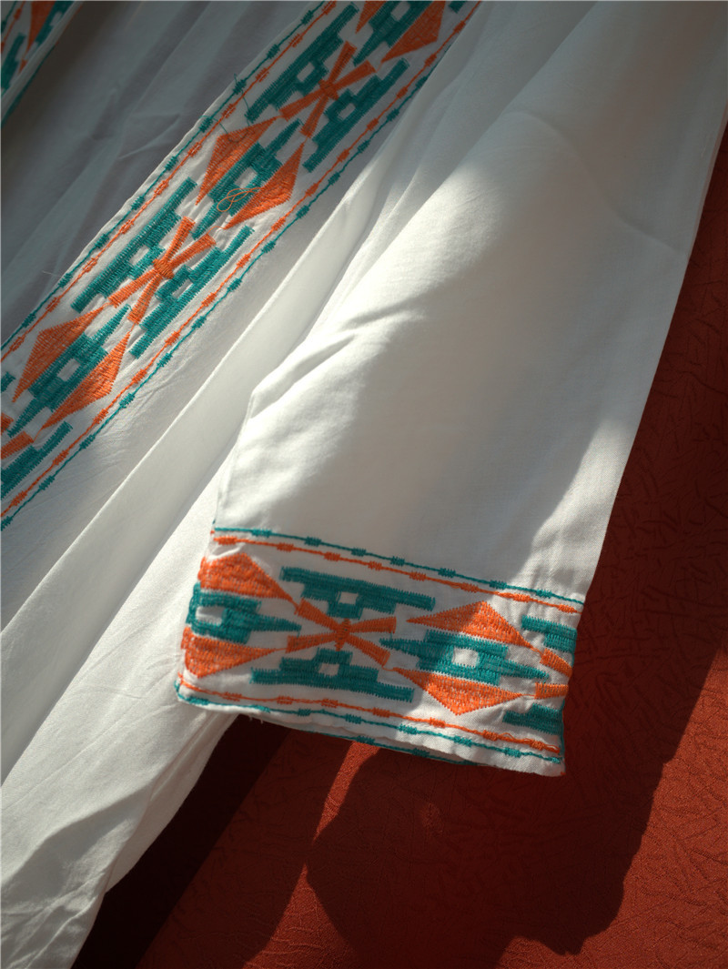 Beach Cover up Cotton Bathing Suit ups Dress Tunic For Saida de Praia Embroidery Swimwear #Q409 210420