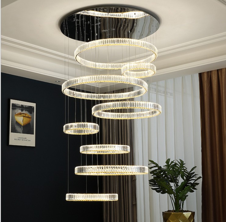 Modern stairwell chandelier duplex building crystal villa living room lamps and lanterns simple round staircase long chandeliers
Modern stairwell chandelier duplex building crystal villa living room lamps and lanterns simple round staircase long chandeliers