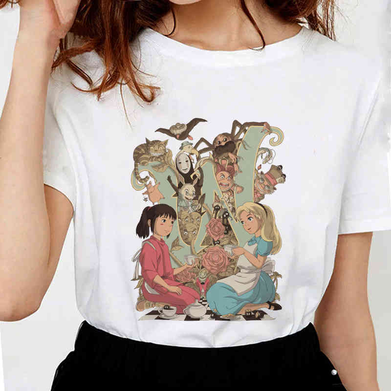 Summer Women's Fashion Alice In Wonderland T-Shirts Women Cartoon Short sleeves Soft White Tops
Summer Women's Fashion Alice In Wonderland T-Shirts Women Cartoon Short sleeves Soft White Tops