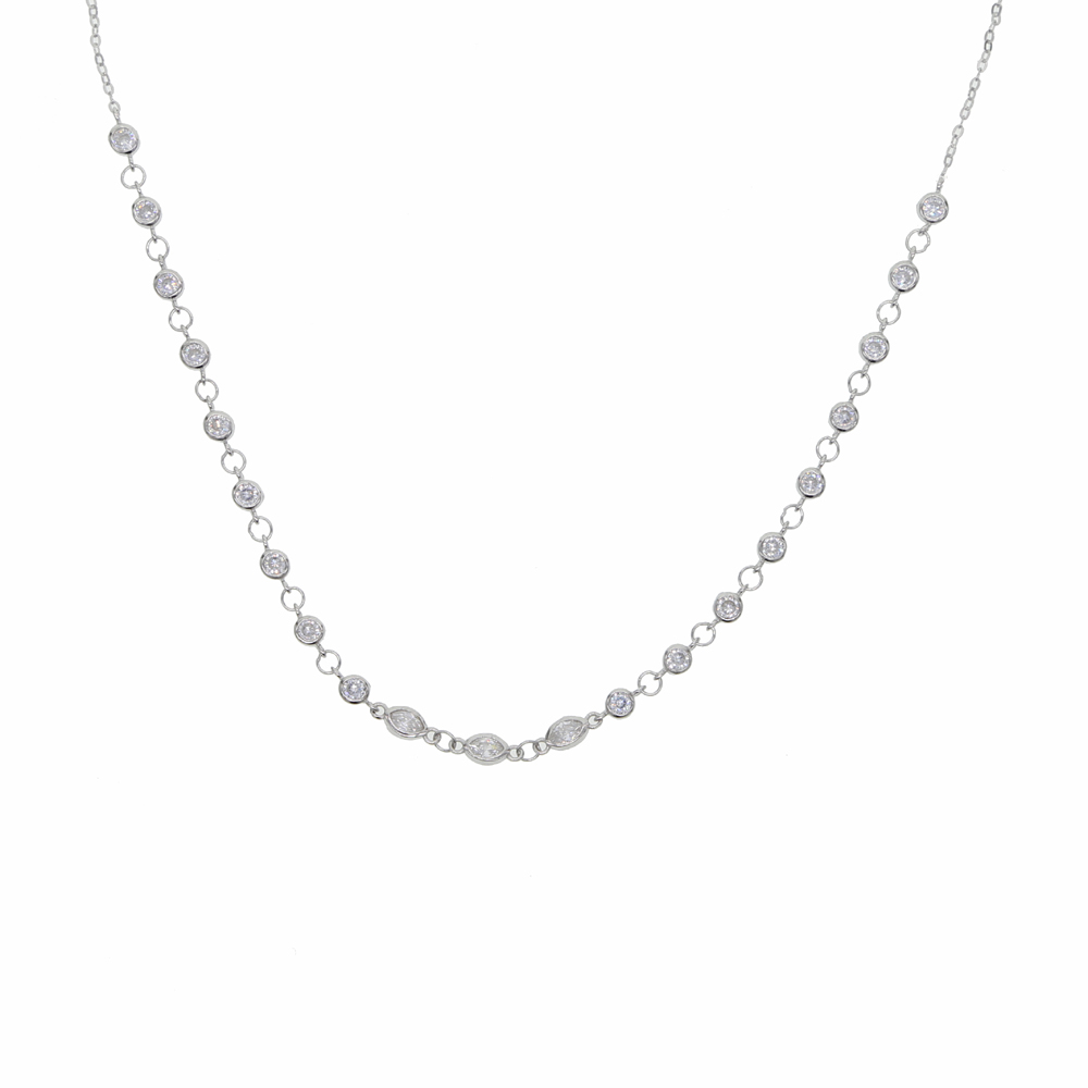 Bling Real 925 cz crystal choker necklace gold color chain eye stone pendant short necklace for women jewelry dropshipping