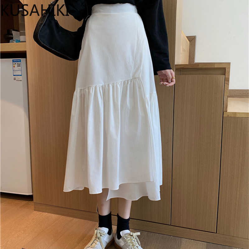 KUSAHIKI Irregular Ruffle Patchwork Women Skirts Korean High Waist A-line Skirts Causal Spring Sweet Faldas Mujer 6E597 210602, Black
KUSAHIKI Irregular Ruffle Patchwork Women Skirts Korean High Waist A-line Skirts Causal Spring Sweet Faldas Mujer 6E597 210602, Black