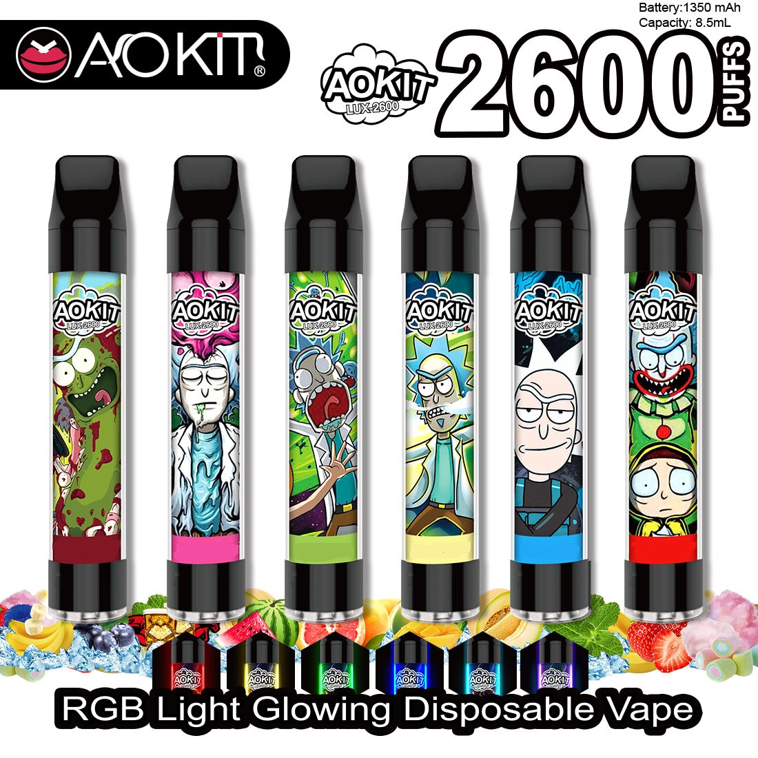Authentic Aokit Lux Disposable cigarettes RGB Light Edition 2600 Puffs 1350mAh Battery 8.5ml VS Gunnpod bangxxl
Authentic Aokit Lux Disposable cigarettes RGB Light Edition 2600 Puffs 1350mAh Battery 8.5ml VS Gunnpod bangxxl