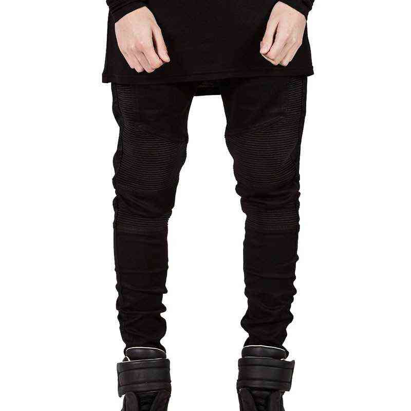 Mens Skinny Biker Jeans Men Hi-Street Ripped Rider Denim Motorcycle Runway Slim Fit Washed Moto Pants Joggers 211111