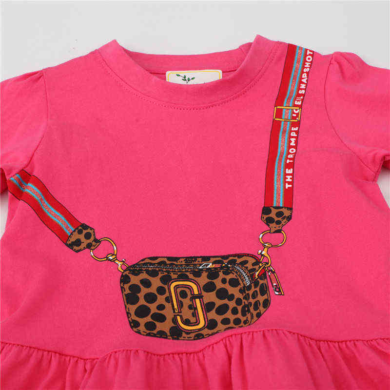 Jumping Meters Princess Girls Dresses For Autumn Winter Children's Clothes Cartoon Bag Print Lovely Kids Party School 220121