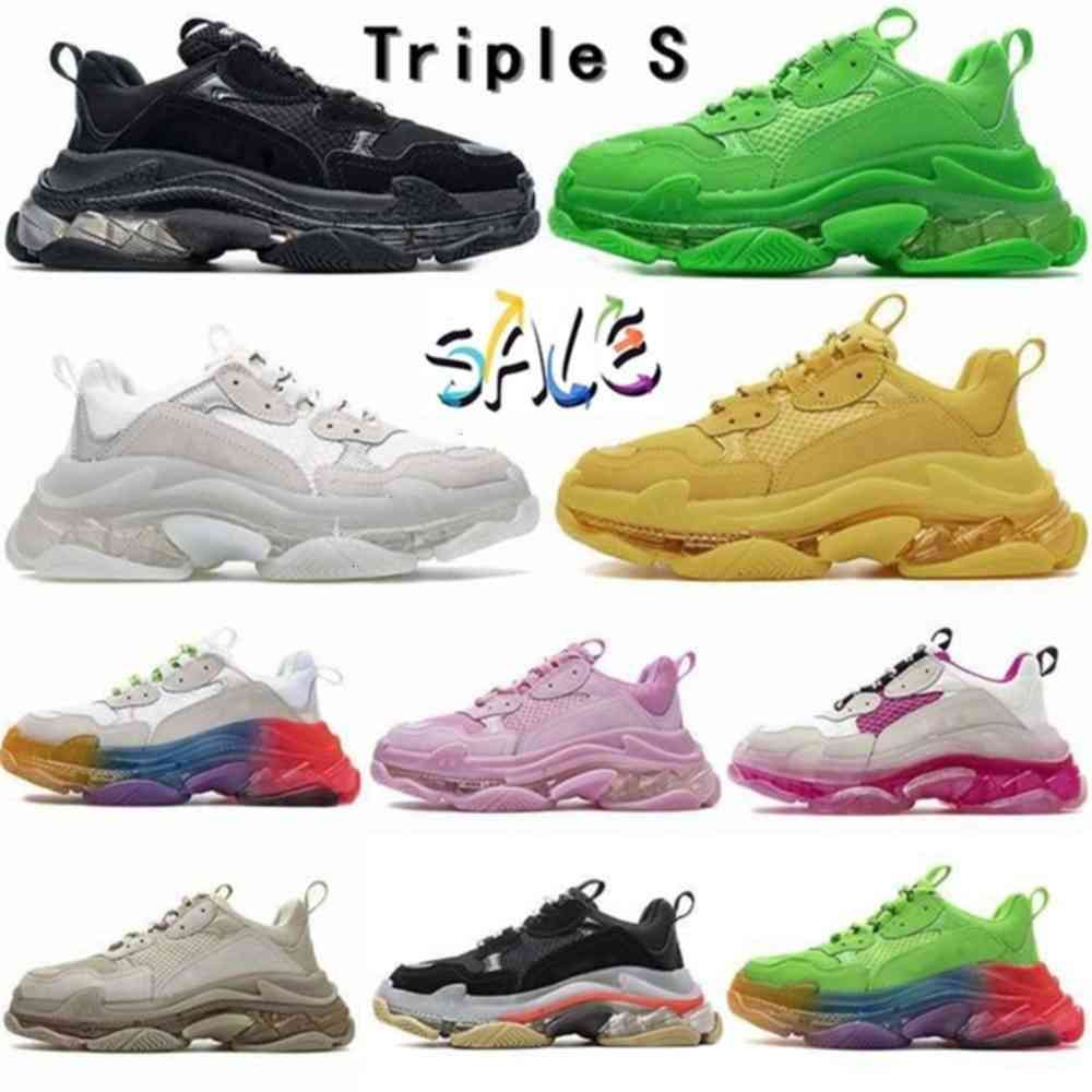 Casual Shoes 17FW Triple S Sneakers Mens Women Designers Sneaker Clear Sole White Green Black Red Rainbow Sports Balencaigas Da bartows
Casual Shoes 17FW Triple S Sneakers Mens Women Designers Sneaker Clear Sole White Green Black Red Rainbow Sports Balencaigas Da bartows