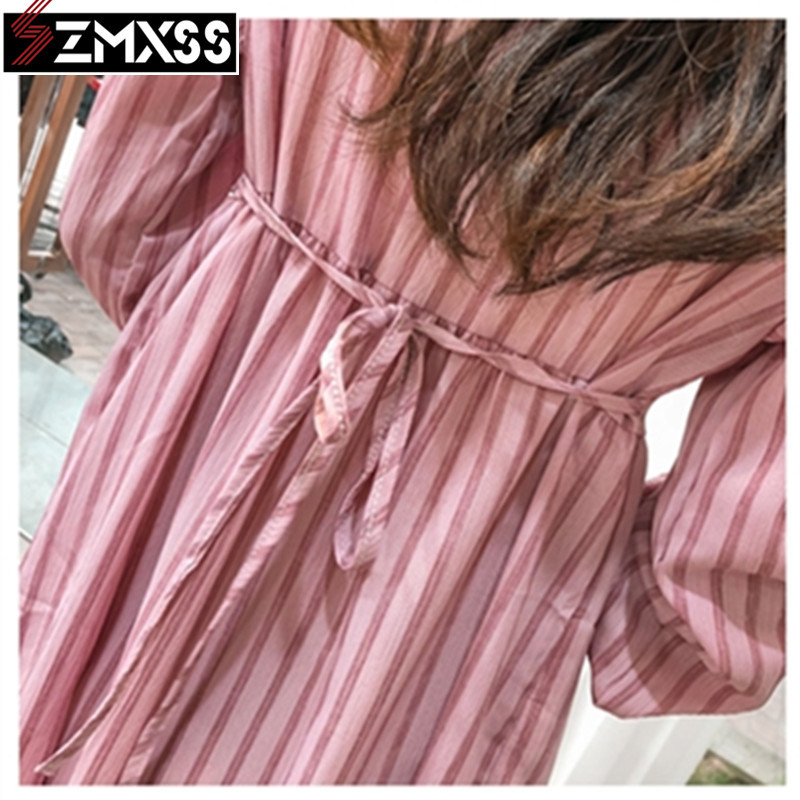 SZMXSS New Fall Long Sleeve Dress Dot Temperament Dress Female Loose Vintage Dress Casual A-Line Lantern Sleeve Dresses 210409
