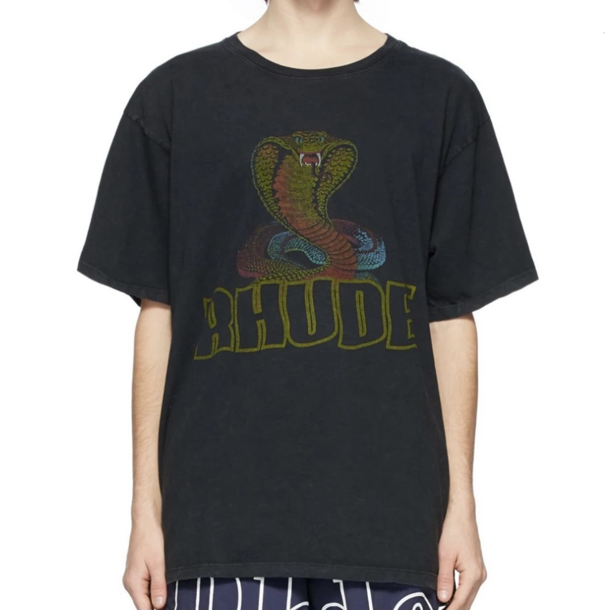 Rhude 21ss high street Cobra print short sleeve Vintage Wash worn loose half sleeve T-shirt, Wash black
Rhude 21ss high street Cobra print short sleeve Vintage Wash worn loose half sleeve T-shirt, Wash black
