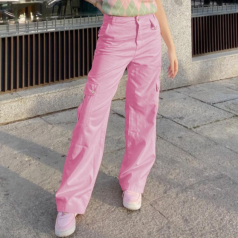 Women' Jeans Streetwear Straight Women Style Pink High Waist Loose Mop Cargo Pants Slimming Multi Pocket Casual Denim Trousers Wild
Women' Jeans Streetwear Straight Women Style Pink High Waist Loose Mop Cargo Pants Slimming Multi Pocket Casual Denim Trousers Wild