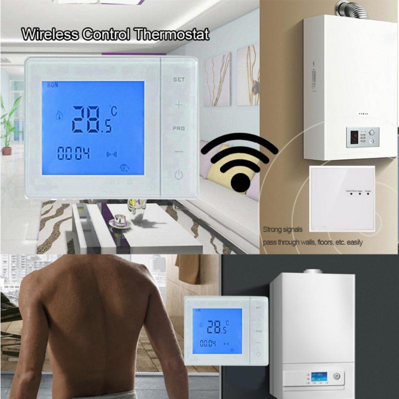 Smart Home Control A Gas Boiler Wireless Thermostat RF 5A Wall-Hung Heating Digital LCD Temperature Controller
Smart Home Control A Gas Boiler Wireless Thermostat RF 5A Wall-Hung Heating Digital LCD Temperature Controller
