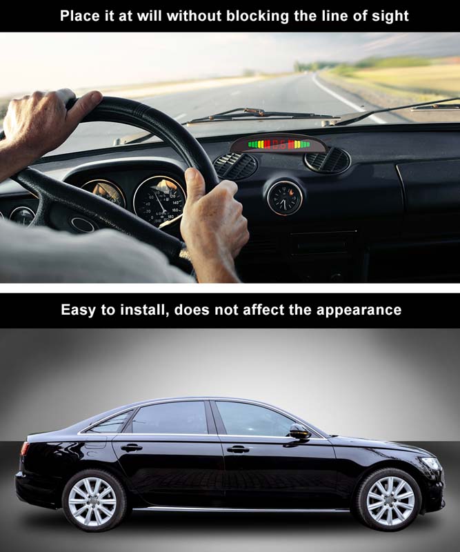 XINMY Intelligent Car LED Indicator Set with Four-Sensor Reversing Aid for Precise Vehicle Guidance