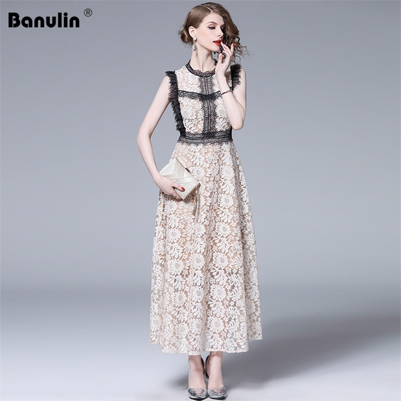Banulin Fashion Runway Summer Dress Women' Celebrity Hollow Eyelash Lace Sleeveless Slim Ladies High Waist Party 210603, Apricot
Banulin Fashion Runway Summer Dress Women' Celebrity Hollow Eyelash Lace Sleeveless Slim Ladies High Waist Party 210603, Apricot