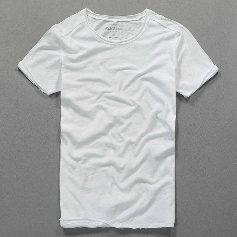 3007 Cotton T-shirt Men Excellent Quality Slub Solid Color Summer Japan Style Harajuku Male Comfortable Soft Pullover Tee 210629