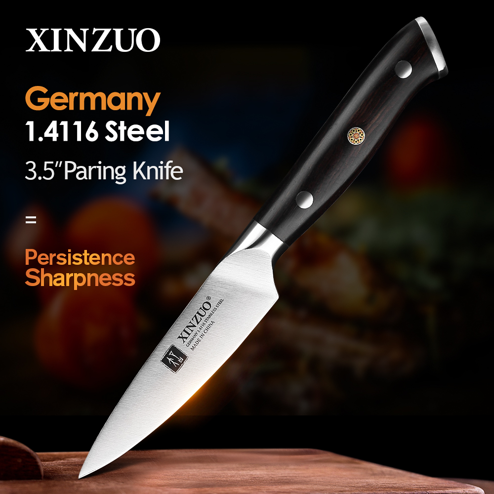 XINZUO 3.5 Japanese Stye Utiity Knife Ergonomic Ebony Hande German 1.4116 Stainess Stee Peeing Fruit Kitchen Chef Knife
XINZUO 3.5 Japanese Stye Utiity Knife Ergonomic Ebony Hande German 1.4116 Stainess Stee Peeing Fruit Kitchen Chef Knife