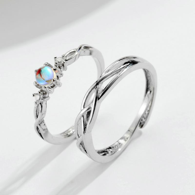 Wedding Rings Romantic Semi-precious Moonstone Open For Women White Gold Color Valentine's Day Gift Girlfriend Fashion JewelryKBR161, Slivery;golden
Wedding Rings Romantic Semi-precious Moonstone Open For Women White Gold Color Valentine's Day Gift Girlfriend Fashion JewelryKBR161, Slivery;golden