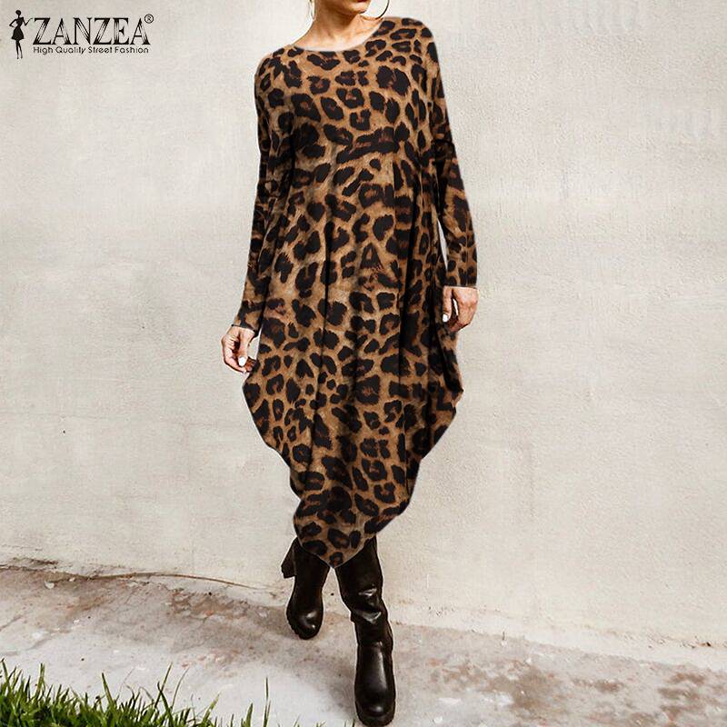 ZANZEA Women Midi Dress Spring Fashion Leopard Sundress Casual Long Sleeve Print Party Asymmetrical Vestido Female Tunic Robe, Beige
ZANZEA Women Midi Dress Spring Fashion Leopard Sundress Casual Long Sleeve Print Party Asymmetrical Vestido Female Tunic Robe, Beige