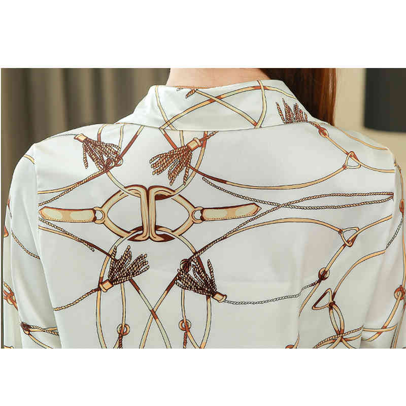 Silk Shirt Women's Korean Spring Long Sleeve Shirts for Casual Print Blouse and Tops Blusas Mujer 8185 50 210508