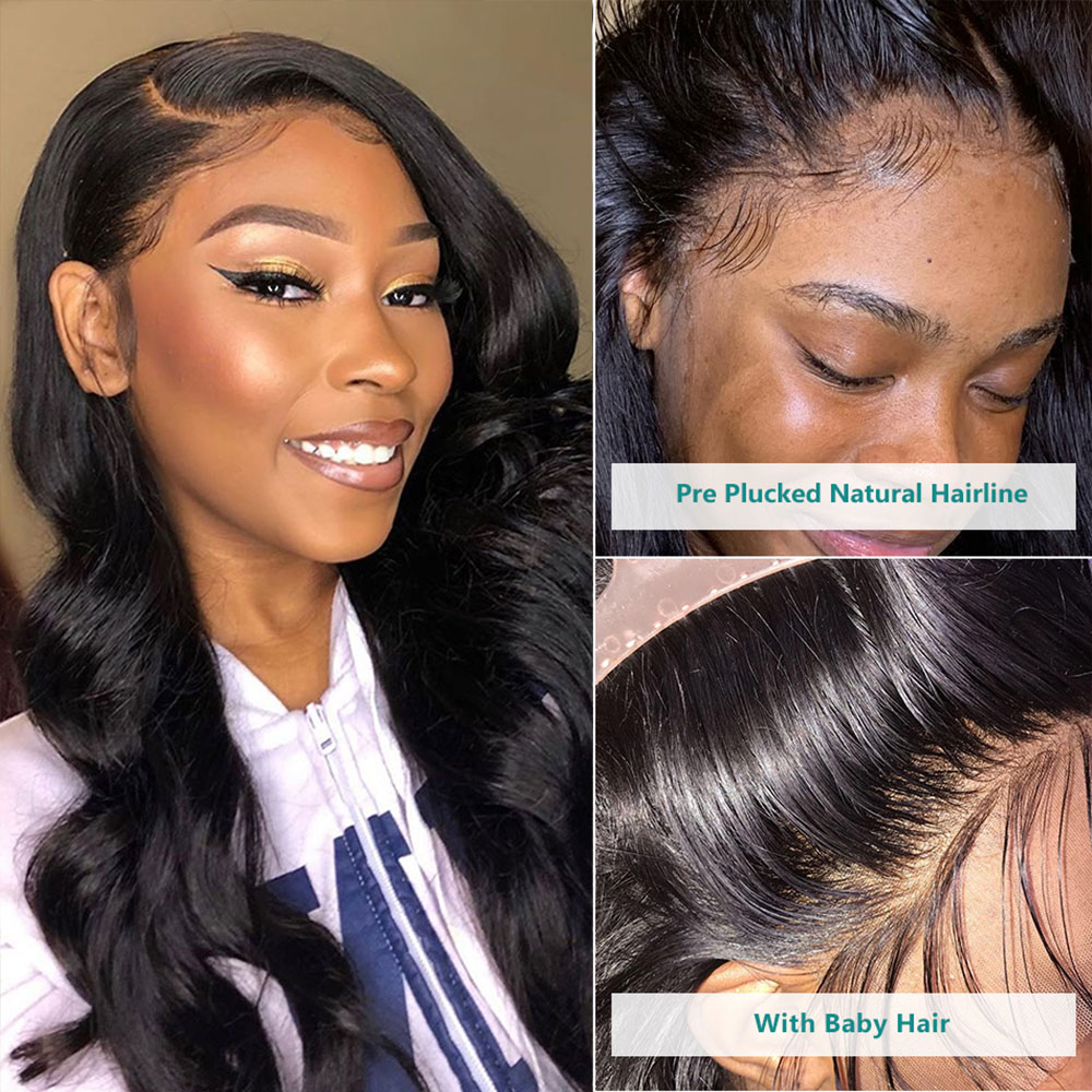 Body Wave Lace Front Human Hair Wigs for Women 13x4 Transparent Frontal Wig with Baby Hairs Pre Plucked Natural Hairline 150% Density Handmade Nature Black
Body Wave Lace Front Human Hair Wigs for Women 13x4 Transparent Frontal Wig with Baby Hairs Pre Plucked Natural Hairline 150% Density Handmade Nature Black