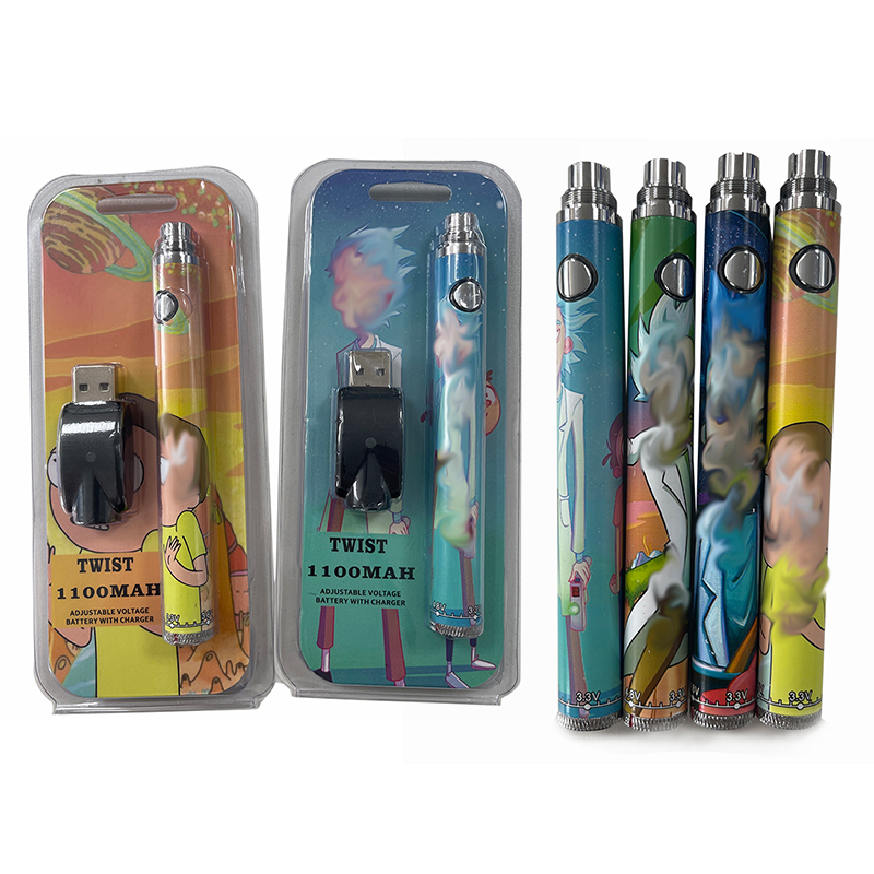 RandM Cartoon Preheat Battery Kit 1100mAh Variable Voltage Slim Twist Vape Pen With USB Charger For 510 Thread Thick Oil Vaporizer Cartridge Tank
RandM Cartoon Preheat Battery Kit 1100mAh Variable Voltage Slim Twist Vape Pen With USB Charger For 510 Thread Thick Oil Vaporizer Cartridge Tank