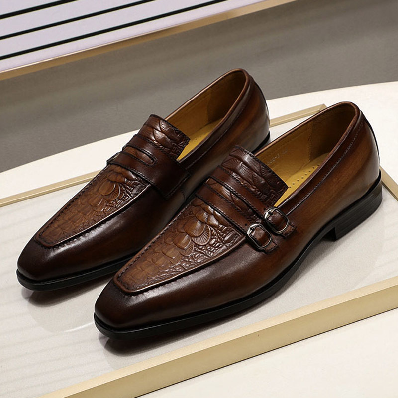 dress shoes luxury men genuine leather print wedding loafers double buckles business office formal slip on mens 6no4, Black
dress shoes luxury men genuine leather print wedding loafers double buckles business office formal slip on mens 6no4, Black