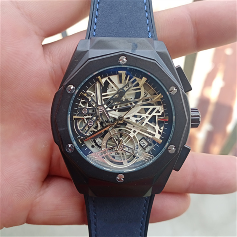 Mens Hollow out Watches leather strap screw embedded in rubber case fashion brand quartz stopwatch chronograph watch big bang, Slivery;brown
Mens Hollow out Watches leather strap screw embedded in rubber case fashion brand quartz stopwatch chronograph watch big bang, Slivery;brown