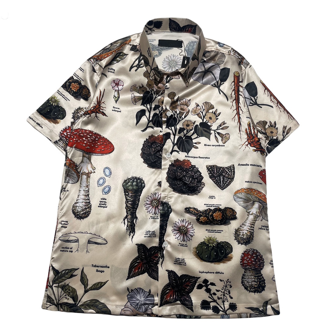 Summer new luxury mens casual short sleeve shirt fashion mushroom plant print design silky material high quality mixed color mens shirts, Multi
Summer new luxury mens casual short sleeve shirt fashion mushroom plant print design silky material high quality mixed color mens shirts, Multi