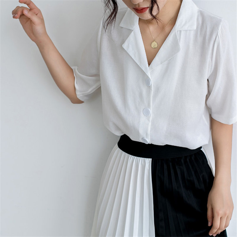 Preppy Style Solid Summer Thin Gentle Loose Large Size Simple High Quality Tops All Match Short Sleeve Shirts 210421