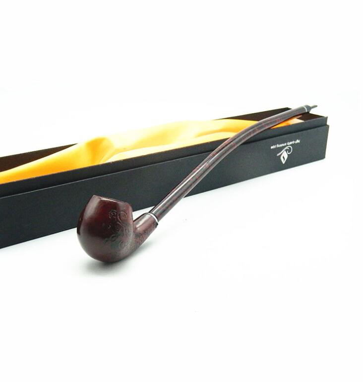 Pipe Elegant Long Thin Smoking Pipes Fine Carved Red Resin Wood Length 410mm Accessories EEB6016 Free shipping