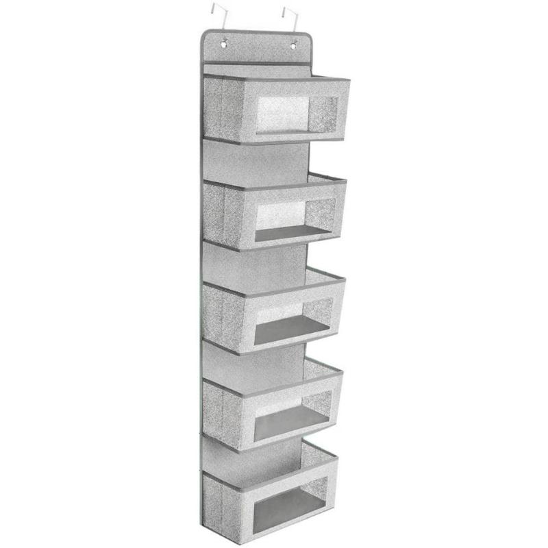 Hanging Handbag Organizer For Wardrobe Closet Transparent Storage Door Wall Clear Sundry Room Bedroom Bathroom Gray Hanger Pouch Boxes & Bin1