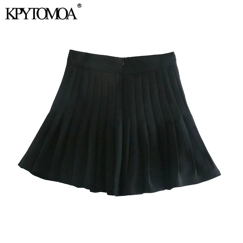 Women Chic Fashion With Chain Pleated Bermuda Shorts Skirts High Waist Back Zipper Female Mujer 210420