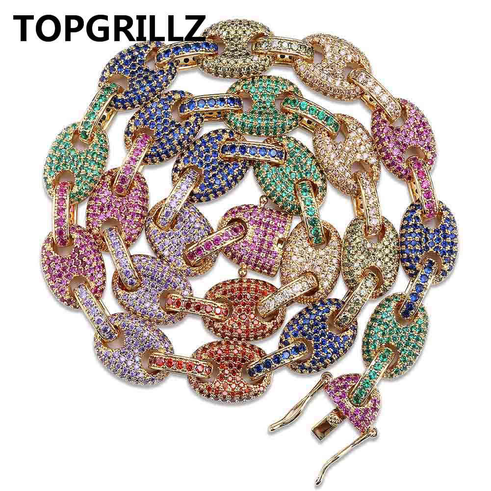 TOPGRILLZ 12MM Mixed Color Cubic Zircon Cuban Link Necklace Bling Men's Hip hop Jewelry 18 K Copper Iced Cuban Chain For Gift X0509
TOPGRILLZ 12MM Mixed Color Cubic Zircon Cuban Link Necklace Bling Men's Hip hop Jewelry 18 K Copper Iced Cuban Chain For Gift X0509