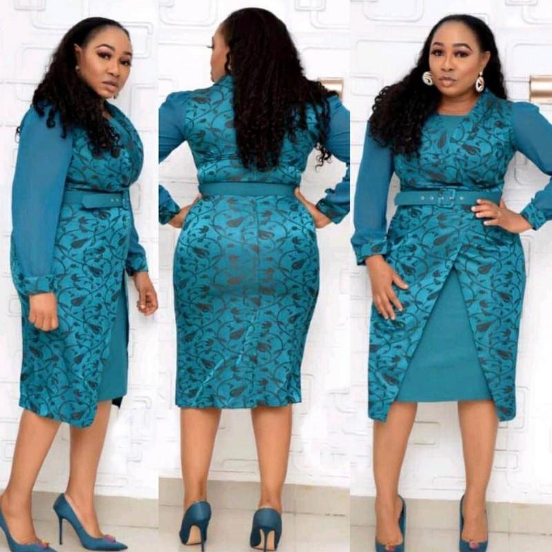 Plus Size 4XL Formal Two Piece Set Women Dress O Neck Knee Length Dess Fashion Floral Print Chiffon Patchwork Elegant Sets Casual Dresses