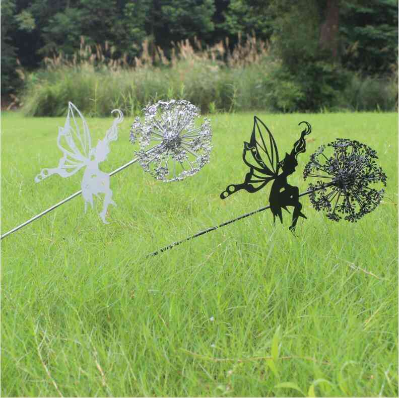 Garden Decorative Stake Fairies And Dandelions Dance Together Metal Garden Yard Art Decor Lawn Landscape Sculpture Decoration Q0811
Garden Decorative Stake Fairies And Dandelions Dance Together Metal Garden Yard Art Decor Lawn Landscape Sculpture Decoration Q0811