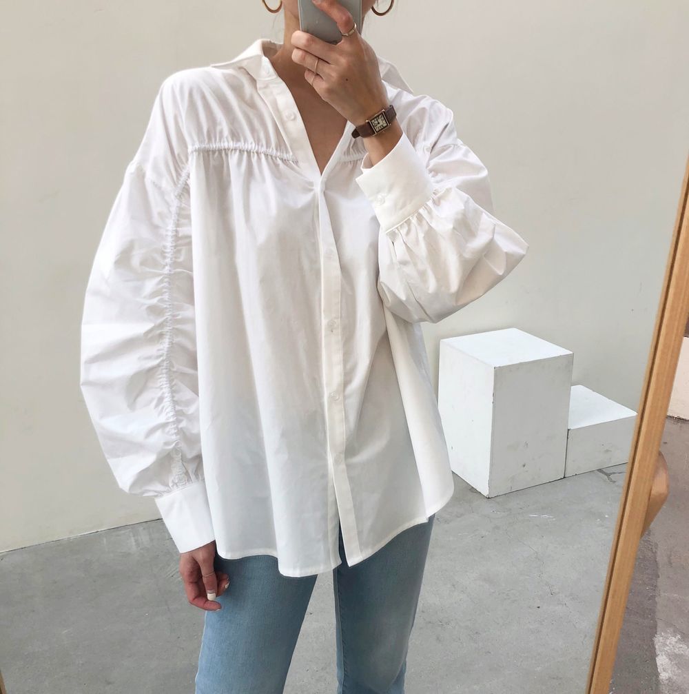 Solid Women Loose Brief Shirts Female High Street Casual Office Lady Korean Chic All Match Stylish Blouses 210421