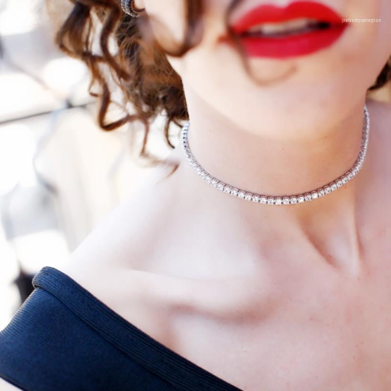 Chains The Latest Silver Color Iced Out Necklace Micro Pave Cz Stone Tennis Chain For Women Wedding Fashion Jewelry Punk Style1
Chains The Latest Silver Color Iced Out Necklace Micro Pave Cz Stone Tennis Chain For Women Wedding Fashion Jewelry Punk Style1