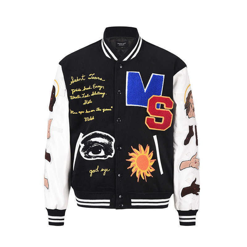 Men's Jackets American loose casual fun letter embroidered Street hip hop decomposed wool bomber jacket men and women, Black
Men's Jackets American loose casual fun letter embroidered Street hip hop decomposed wool bomber jacket men and women, Black