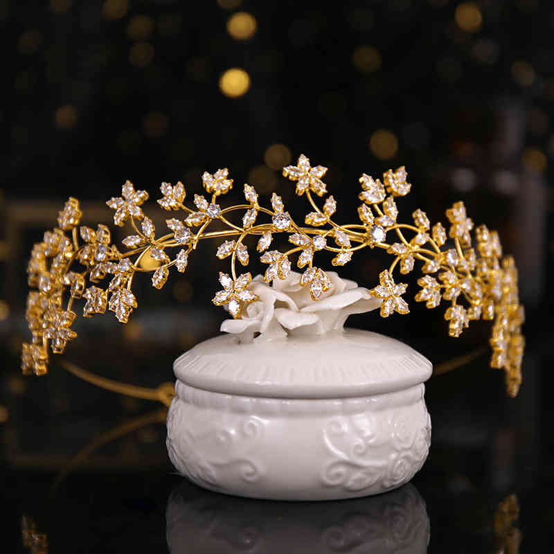 Wedding Hair Jewelry Accessories Niancan Zircon Crown Headband High-end Crystal Headdress Bride Dress
