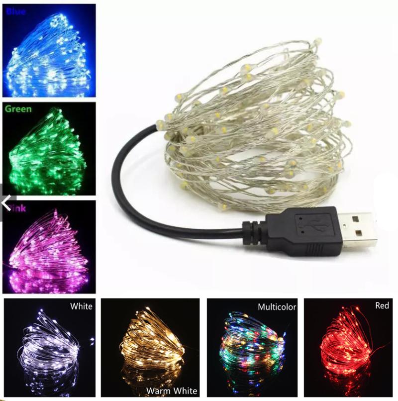 Strings LED Lights 5M 50LEDs 10M 100LEDs 5V USB String Light Fairy Christmas Silver Wire Wedding Garland
Strings LED Lights 5M 50LEDs 10M 100LEDs 5V USB String Light Fairy Christmas Silver Wire Wedding Garland