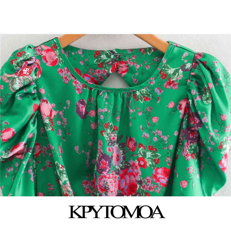 Women Fashion Floral Print Pleated Asymmetrical Midi Dress Backless Zipper Ruffled Female Dresses Mujer 210420