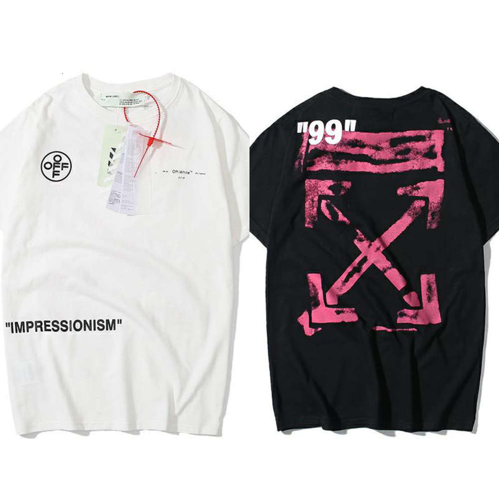 Men's T-shirt Off Short Sleeve T-shirt Ow White Crew Neck Back Red Rendering Sleeve Arrow Tide Brand, White;black
Men's T-shirt Off Short Sleeve T-shirt Ow White Crew Neck Back Red Rendering Sleeve Arrow Tide Brand, White;black