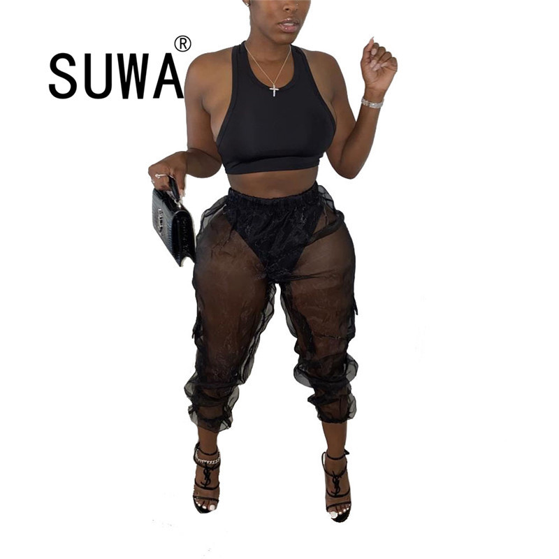 Fashion Spring Summer Women Trousers Sexy Club K-pop Style See Through Mesh Vintage Pants Woman High Waist Joggers Legging 210525, Black
Fashion Spring Summer Women Trousers Sexy Club K-pop Style See Through Mesh Vintage Pants Woman High Waist Joggers Legging 210525, Black