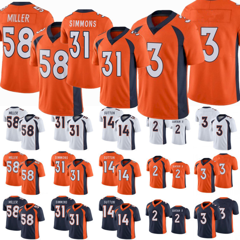 58 Von Miller Jersey Men Women youth 14 Courtland Sutton 3 Russell Wilson 10 Jerry Jeudy 31 Justin Simmons 2 Patrick Surtain II Football Jerseys, Color
58 Von Miller Jersey Men Women youth 14 Courtland Sutton 3 Russell Wilson 10 Jerry Jeudy 31 Justin Simmons 2 Patrick Surtain II Football Jerseys, Color