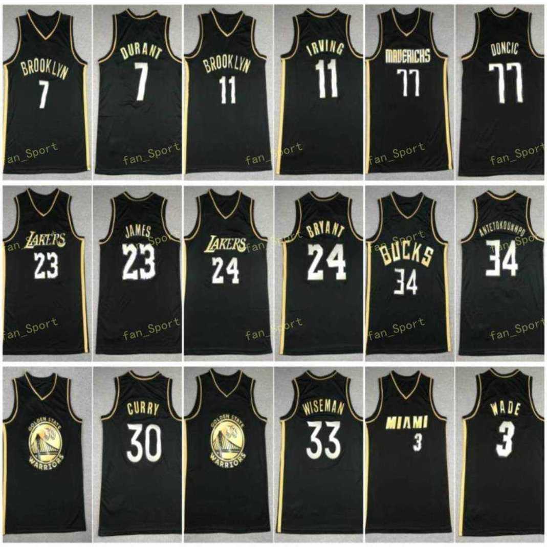 Basketball Black Gold Jersey Kevin Durant Kyrie Irving Luka Doncic Stephen Curry Wiseman LeBron James Giannis Antetokounmpo Dwayne Wade, As
Basketball Black Gold Jersey Kevin Durant Kyrie Irving Luka Doncic Stephen Curry Wiseman LeBron James Giannis Antetokounmpo Dwayne Wade, As